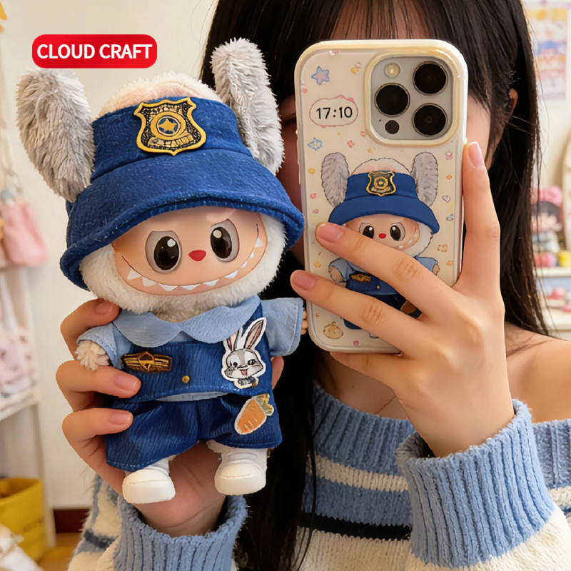 适用labubu一二三代娃衣疯狂动物城2限定衣服套装拉布布三代