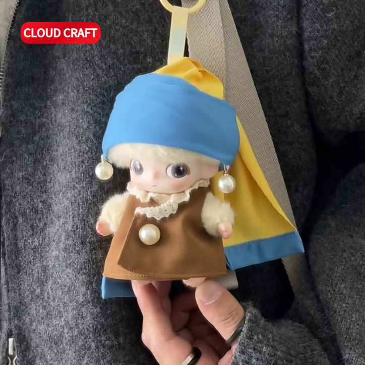 适用DIMOO新生日记/labubu一二三代/嘎子姐娃衣珍珠耳环套装