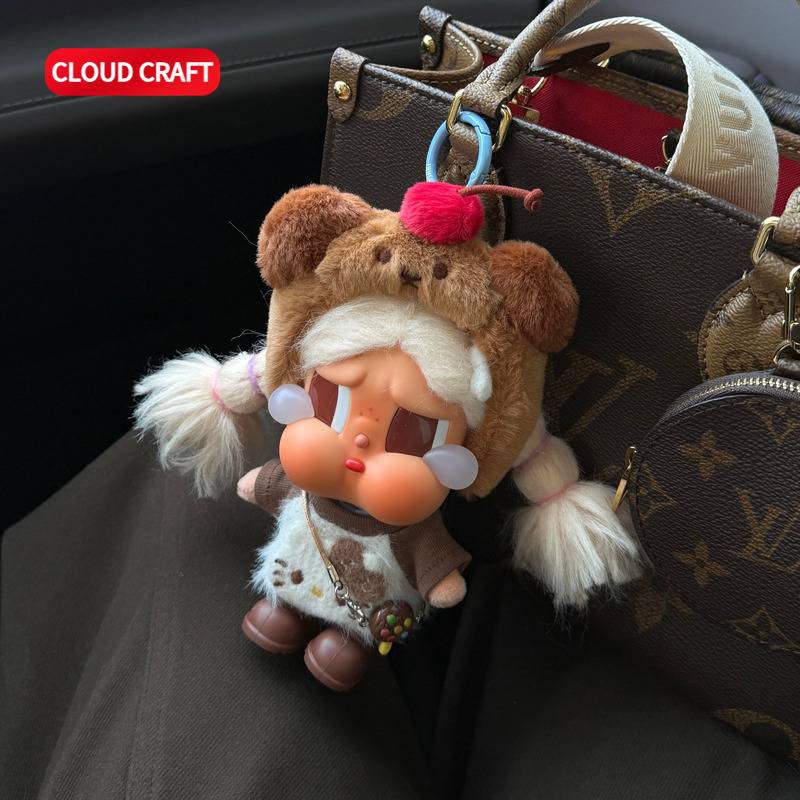 适用CRYBABY哭娃娃衣可爱小熊小猫Kitty发箍套装哭娃搪胶玩偶衣服