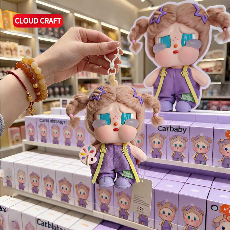 适用crybaby哭娃娃衣画家背带裤套装哭娃咕噜咕噜搪胶玩偶可换装