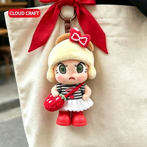适用Angry Molly心火怒放娃衣条纹短袖裙子套装Molly毛绒玩偶着替