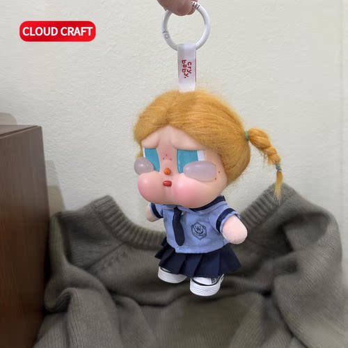 适用哭娃咕噜咕噜娃衣可爱泰式校服套装crybaby哭娃搪胶玩偶着替