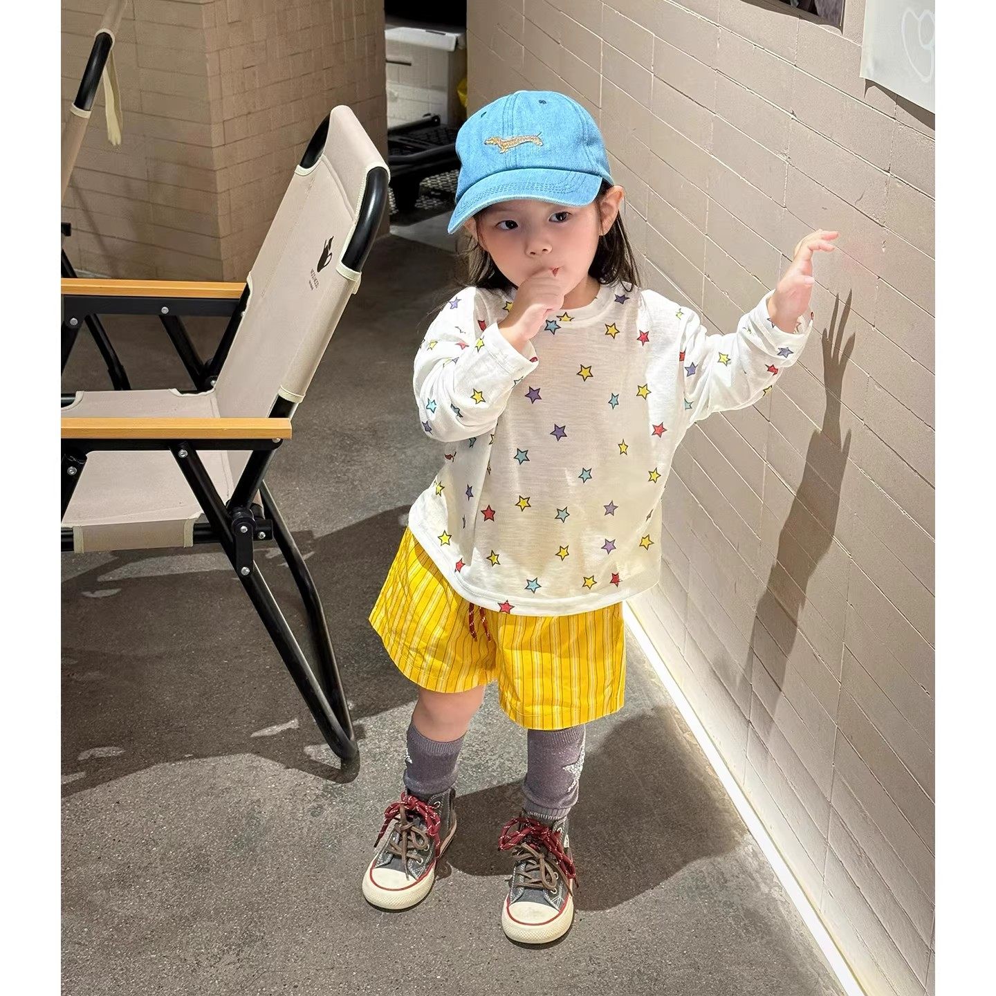 夏季新款儿童韩系洋气星星满印防晒衣男女童轻薄透气舒适长袖罩衫