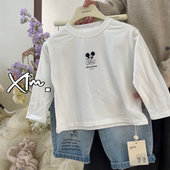 男女宝宝趣味可爱卡通百搭长袖 上衣 中小童纯棉打底衫 T恤春装 新款