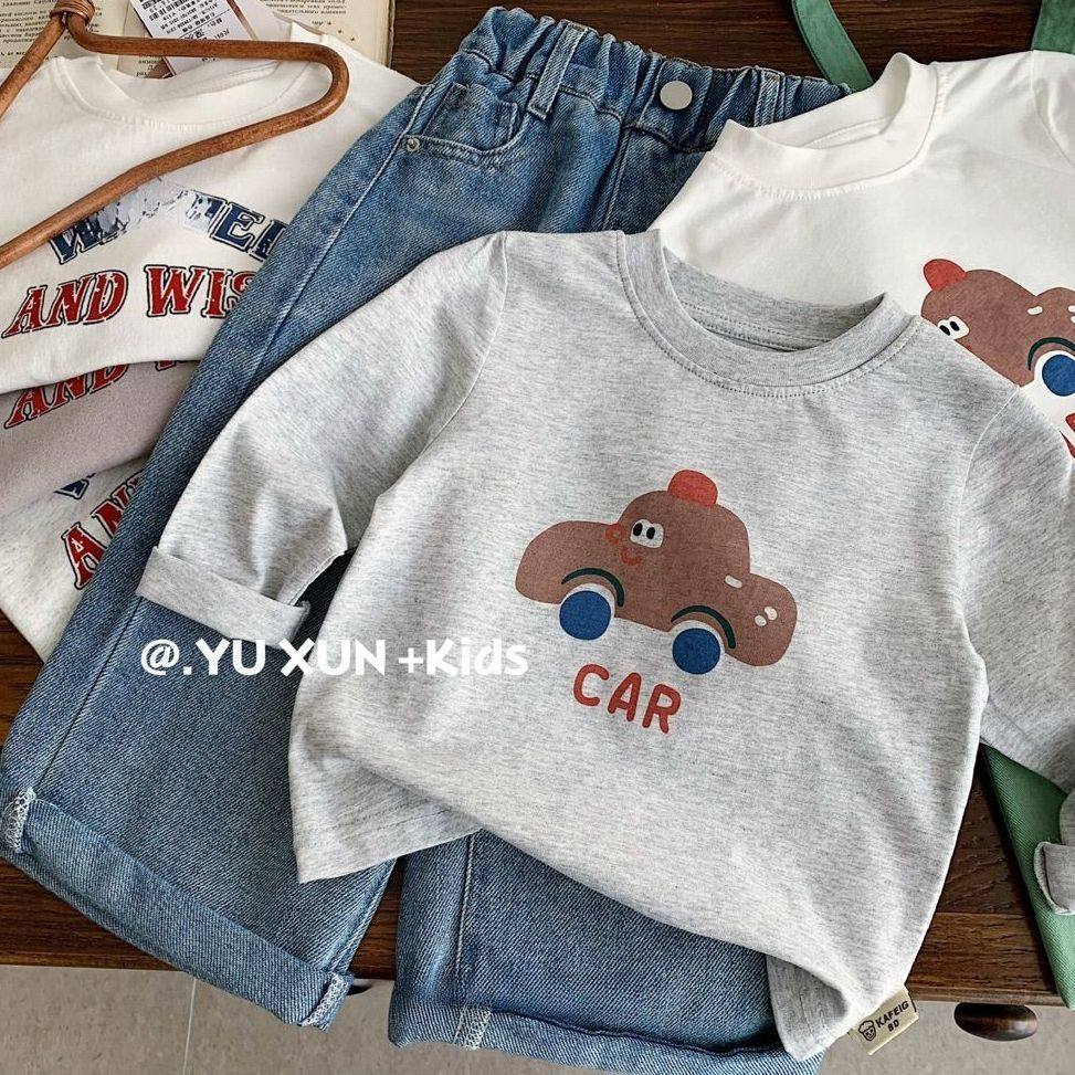 2026新款春装男女宝宝洋气卡通汽车印花长袖T恤衫中小童纯棉上衣,童装/婴儿装/亲子装,T恤,淘宝优惠券,粉丝福利购,淘宝优惠卷