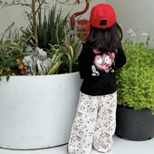 子套装 t恤满印裤 女童卡通纯棉长袖 儿童韩系洋气可爱两件套春秋装