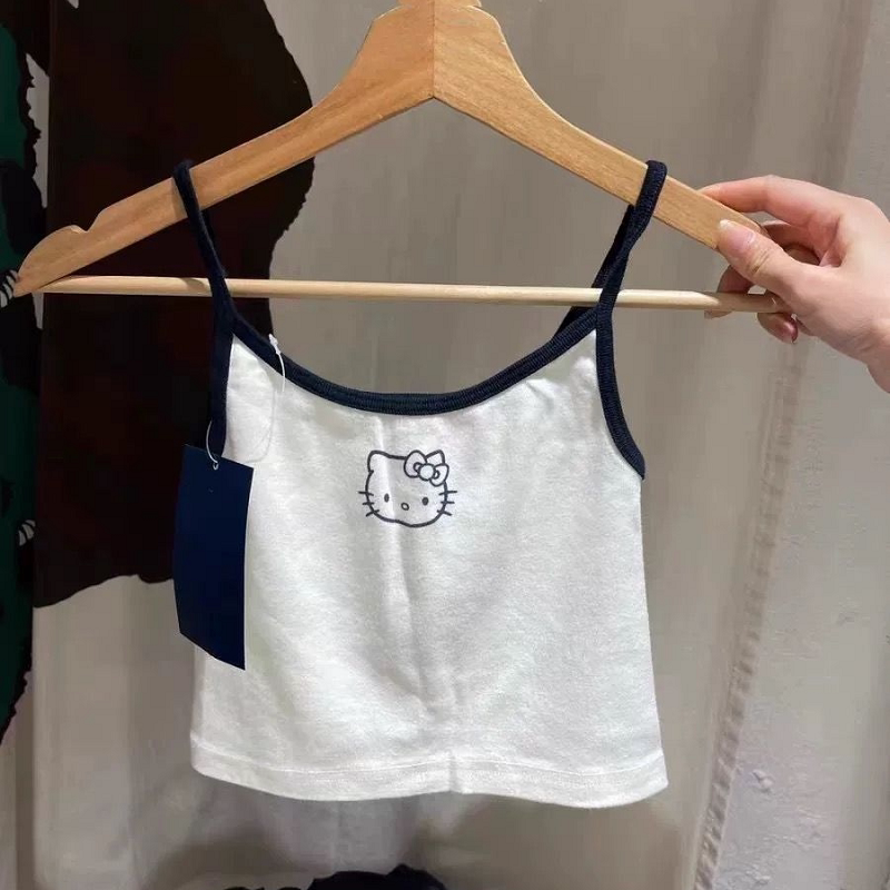 夏季新款~女童洋气时髦短款小吊带中小童纯棉舒适无袖背心上衣薄