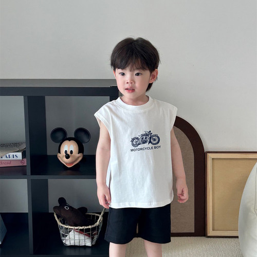 儿童装无袖t恤男童休闲背心上衣