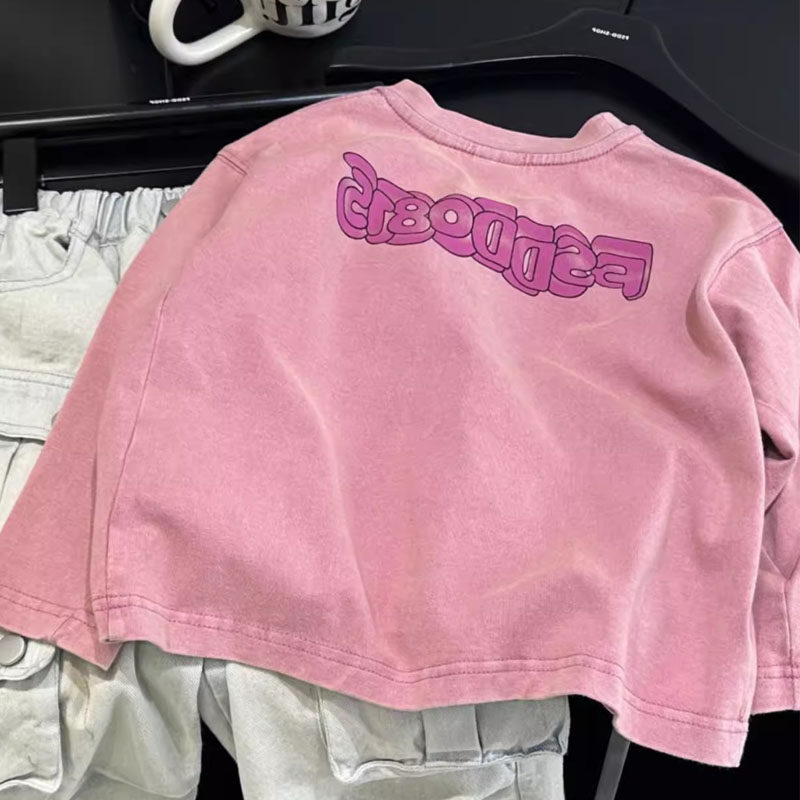 儿童复古做旧长袖t恤2026新款男童韩范休闲潮酷帅气内搭圆领上衣,童装/婴儿装/亲子装,T恤,淘宝优惠券,粉丝福利购,淘宝优惠卷