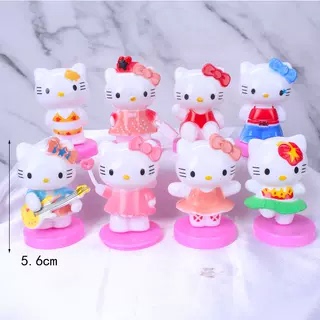凯蒂kt猫生日蛋糕摆件摇头公仔卡通甜品台烘焙装饰创意装扮配件