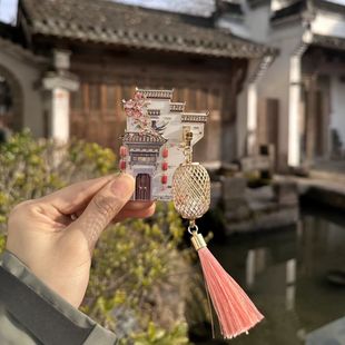 徽州文创灯笼高高挂年味十足高颜值创意金属冰箱贴伴手礼纪念品