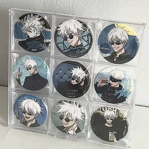 百元店四宫格收纳盒75mm吧唧展示盒动漫徽章小卡收纳架收纳谷子