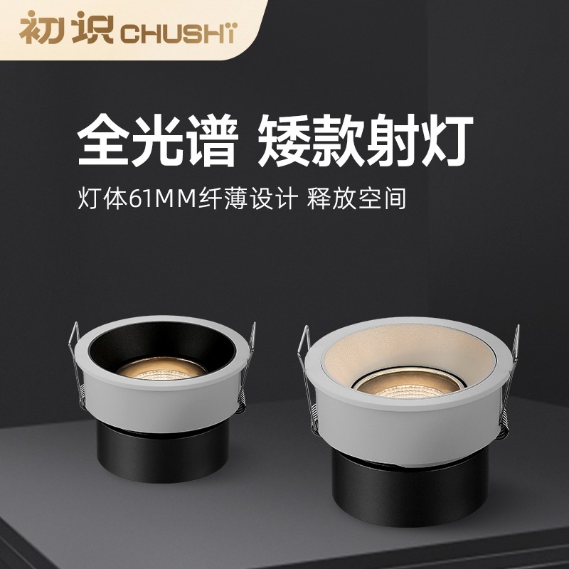 初识照明 家用led射灯小山丘嵌入式全光谱客厅过道矮款洗墙天花灯