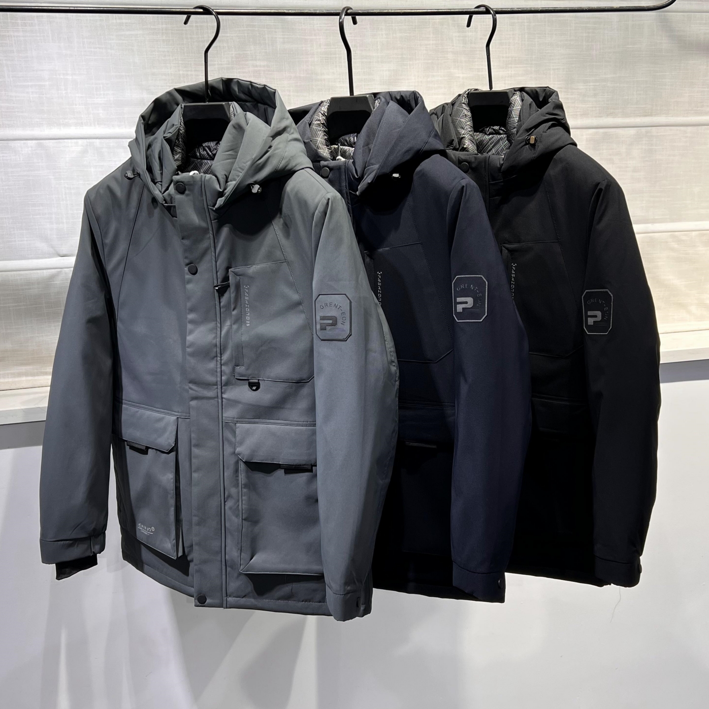 连帽鹅绒羽绒服男士冬季保暖外套