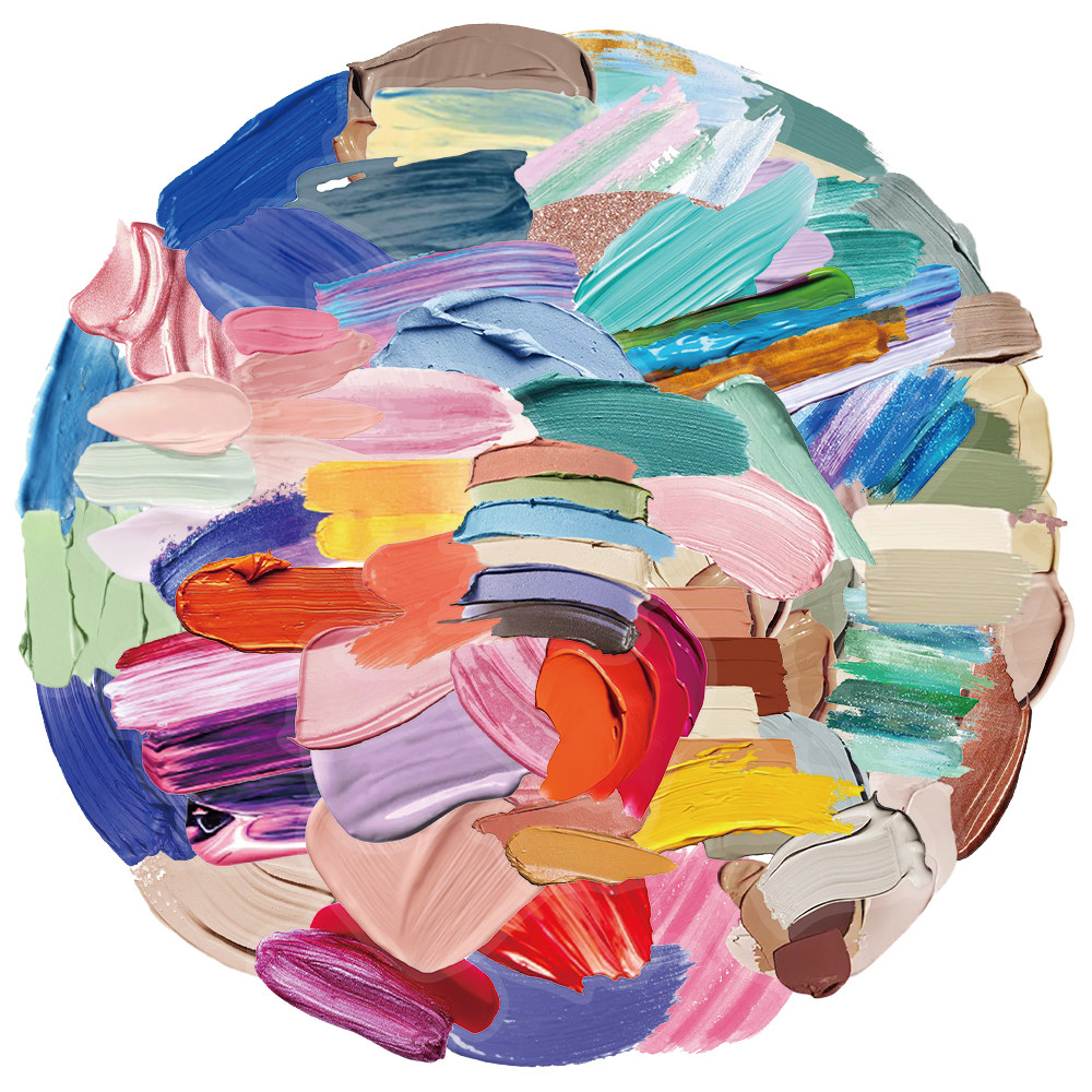 60张/套创意调色盘ins风PET透明材质贴画笔记本个性装饰素材贴纸