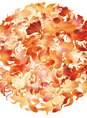 50张/套锦鲤献瑞PET透明贴纸包笔记本水杯电脑平板个性装饰贴纸