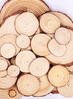 原木片圆形木片装饰年轮片小木块幼儿园手绘画圆木片手工diy材料