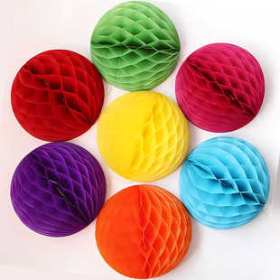 蜂窝花球折叠灯笼马年新年春节过年客厅房间布置装饰拉花装扮用品