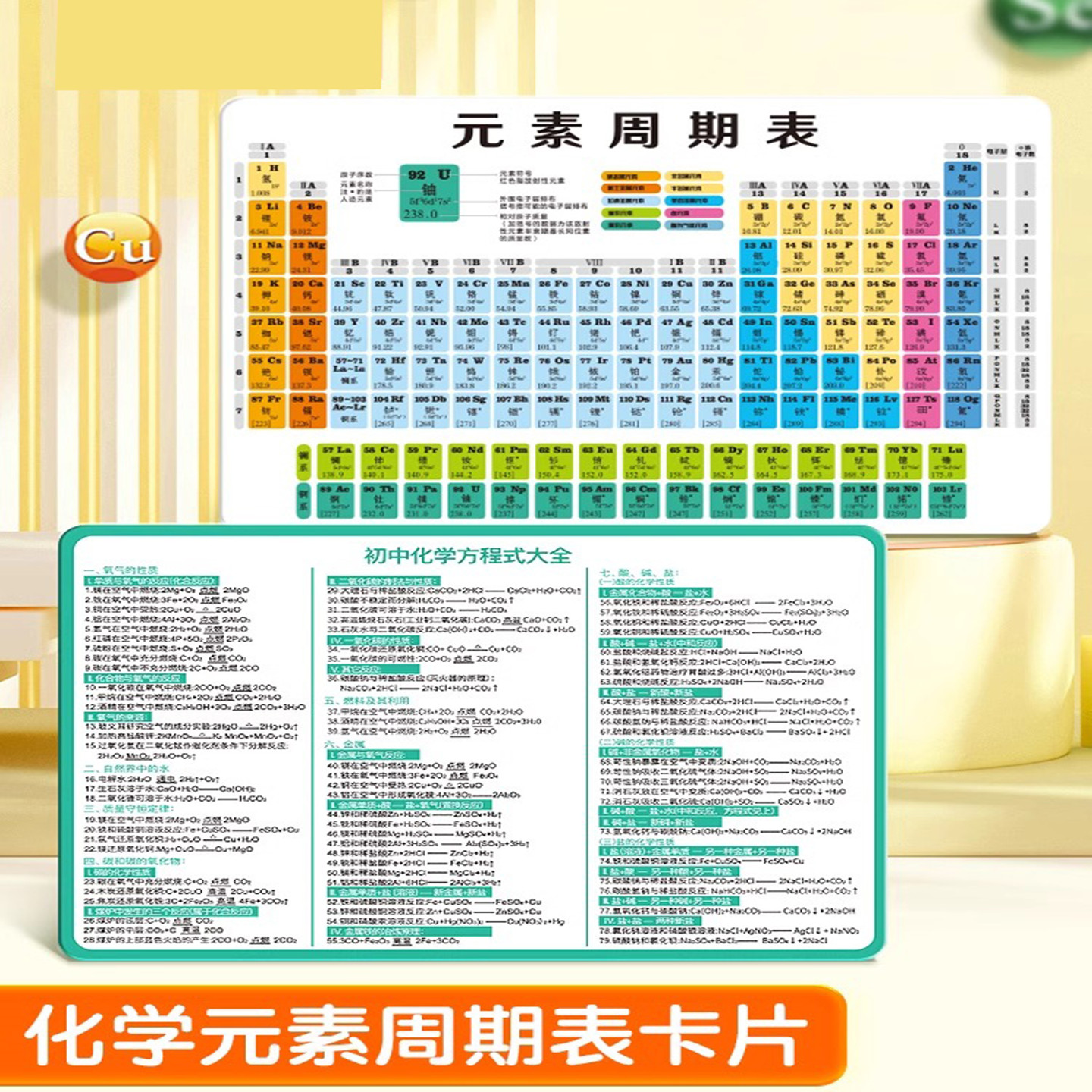 初中化学元素周期表卡片