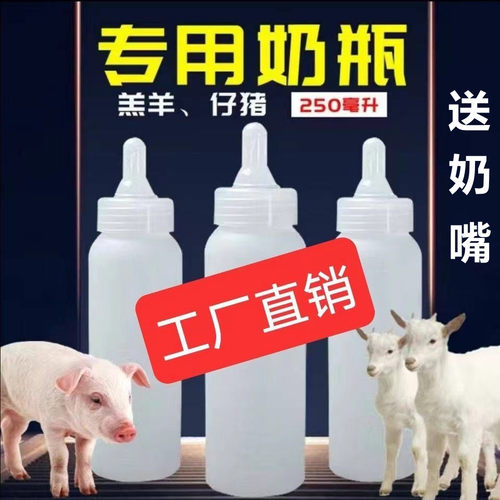 250ml奶瓶羊奶嘴小猪小狗通用