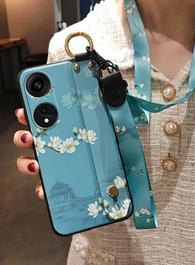 适用oppo A2手机壳A58保护套A5硅胶A57活力版A6腕带A55全包A1防摔A53男女m新款A1带s挂绳A3Pro挂脖X子5G支架