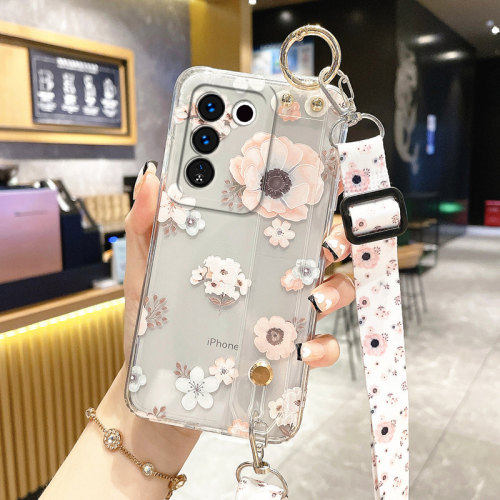 适用vivo V27手机壳V27e保护套V30硅胶V29e透明V50软壳v29腕带V60Lite斜挎背带v40Pro全包防摔女款挂绳挂脖5G