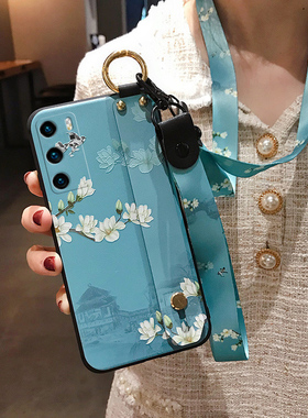 适用华为mate60/50/40/30手机壳20女款P80保护P70套p20硅胶P60软壳p30腕带p50带挂绳p40pro+挂脖子中国风男5G