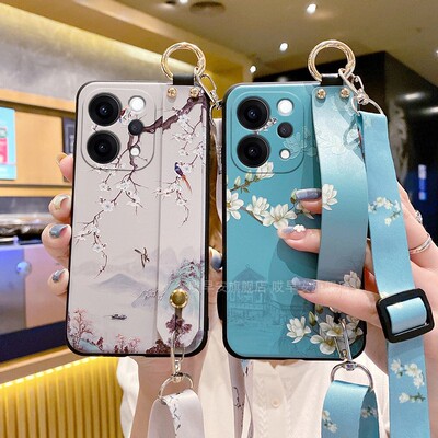 适用vivos50手机壳vivo S50保护套V2528A硅胶软壳S30腕带支架斜挎背带全包防摔女新款带挂绳挂脖子男5G中国风