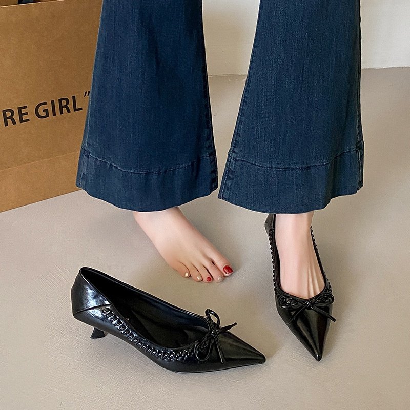 黑色高跟鞋女2026早春新款气质百搭尖头通勤女鞋猫跟浅口不累脚,女鞋,浅口单鞋,淘宝优惠券,粉丝福利购,淘宝优惠卷