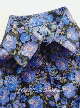 100支长绒棉纯棉高端印花服装布料复古连衣裙全棉设计师面料凯茜