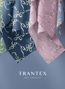 天冉艺纺100支长绒棉全棉印花服装连衣裙复古布料面料飘带蝴蝶结