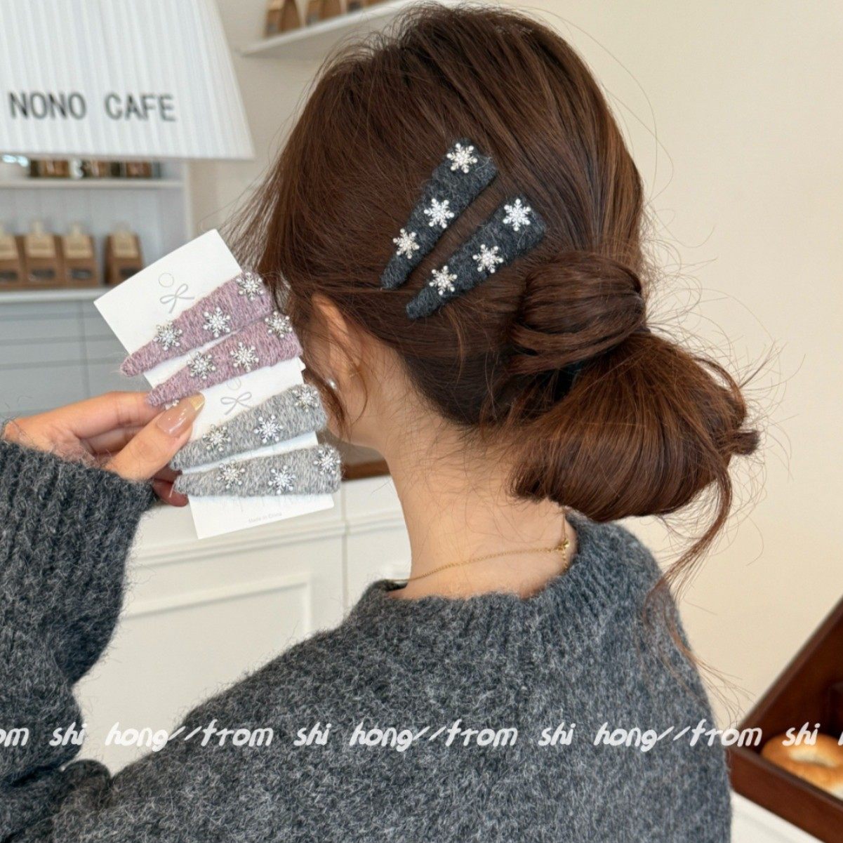 韩国高级感气质满钻雪花bb夹新款小众设计感刘海侧边夹碎发夹头饰