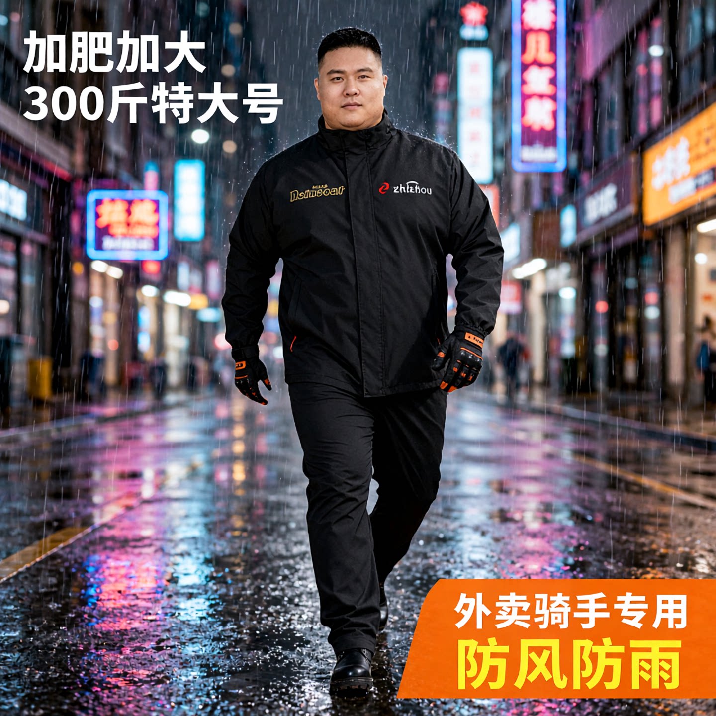 特大号300斤外卖骑手分体雨衣图片