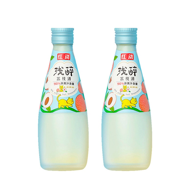 红动果酒浅醉荔枝酒4.2度230ml*2瓶 微醺低度甜酒
