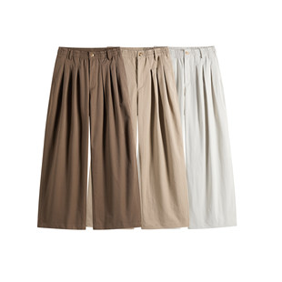 SUNSET 简约纯色垂感休闲裤春秋季男生2025新款宽松直筒百搭长裤