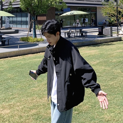 设计感纯色立领夹克外套春秋