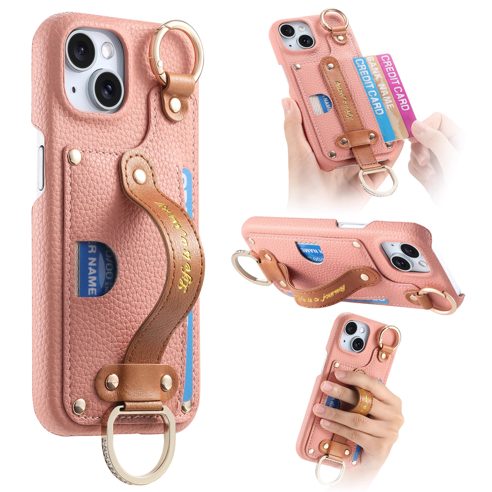 适用苹果17promax手机壳新款iphone16pro全包防摔保护套15plus指环腕带支架14pm零钱卡包13可插卡12女11外壳p