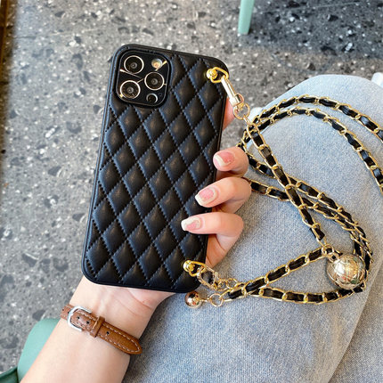 苹果16手机壳斜跨iphone15promax镜头全包防摔13pro真皮14plus背带挂绳ip12小香风16pm保护套11女网红por新款