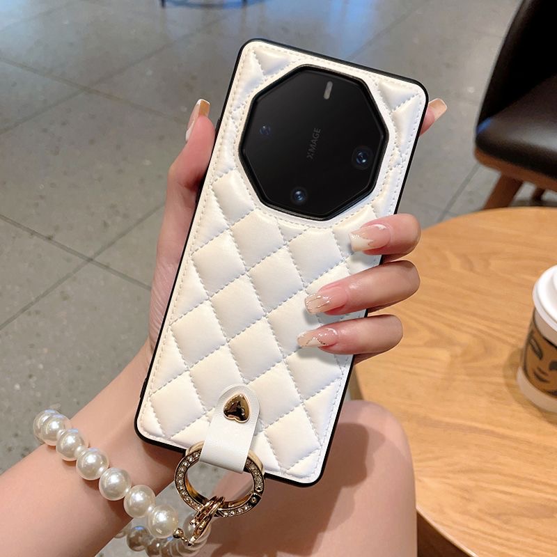 华为mate70rs非凡大师手机壳新款mata60rs珍珠手链斜跨背带挂绳mete50rs支架全包防摔40RS保时捷保护套网红女
