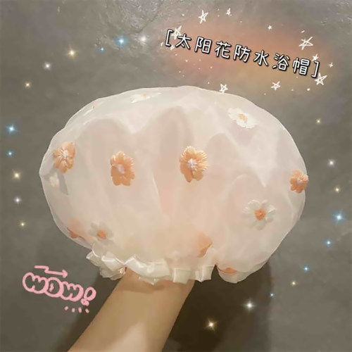 【双层防水浴帽】洗澡专用不湿发