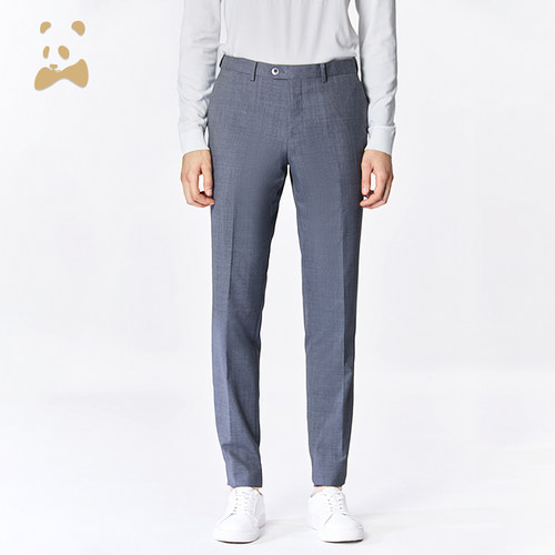 CANUDILO/卡奴迪路 100%绵羊毛修身裤男休闲西裤