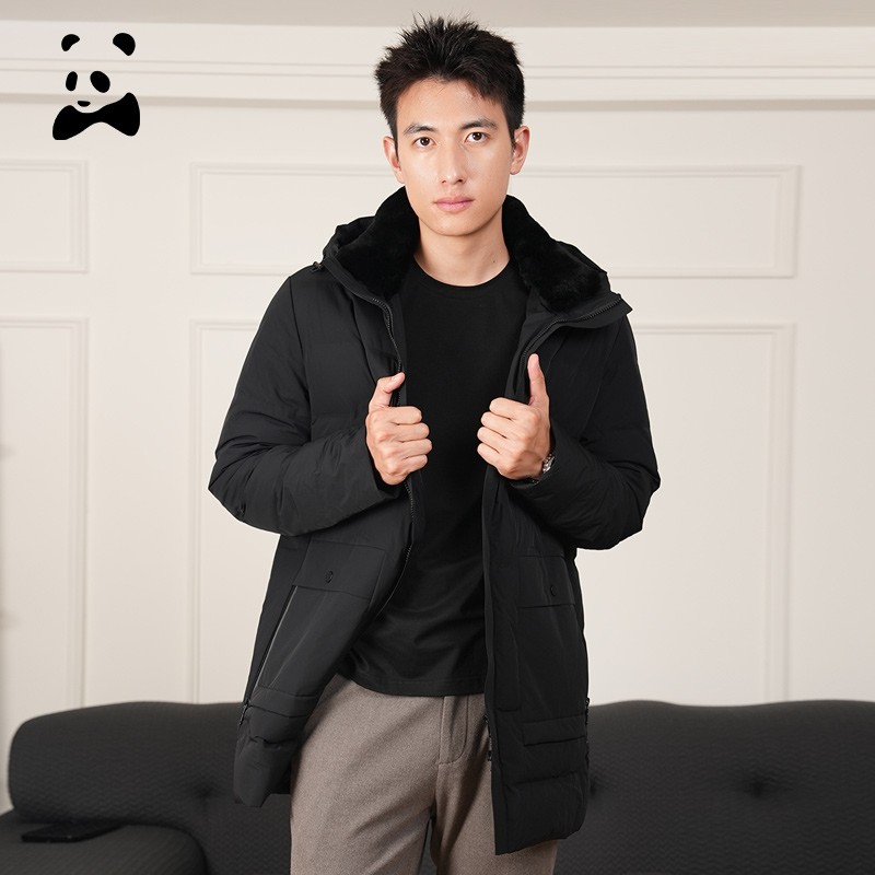 CANUDILO/卡奴迪路冬季男白鸭绒连帽羽绒服外套
