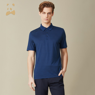 商务蚕丝针织短袖 卡奴迪路 CANUDILO POLO衫 桑蚕丝羊绒混纺