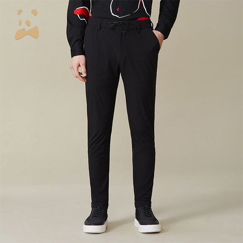 CANUDILO/卡奴迪路 黑色运动裤男士弹力休闲裤男长裤