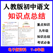 资料 初中语文七八九年级知识点总结复习上下册电子版 2025春季 新人教版