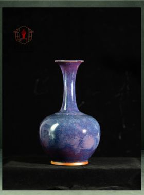 钧彩时光严选神垕钧瓷名家任晓辉纯手工柴烧玉壶春瓶摆件艺术品