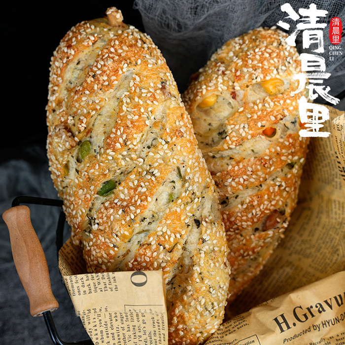 清晨里 帕玛森乳酪毛豆软欧面包早主食代餐饱腹下午茶零食手作