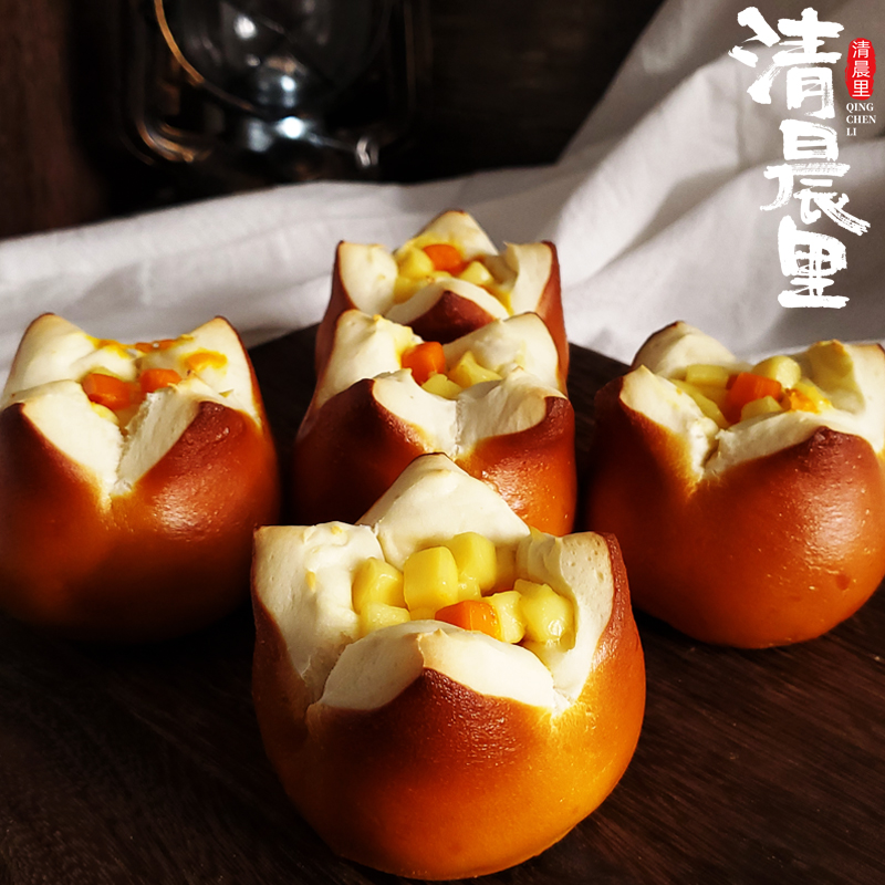无油无蔗糖乳酪代餐碱水面包