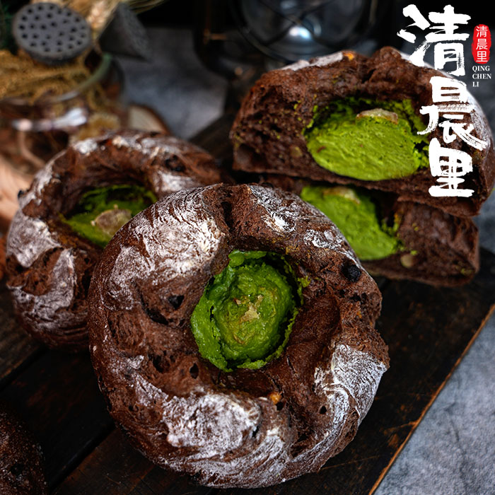 清晨里 可可开心果欧包较硬韧早餐下午茶代餐面包饱腹速食品糕点