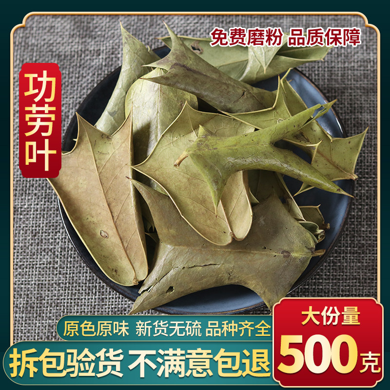 中药材功劳叶十大功劳叶别名枸骨叶猫儿刺八角刺500克包邮